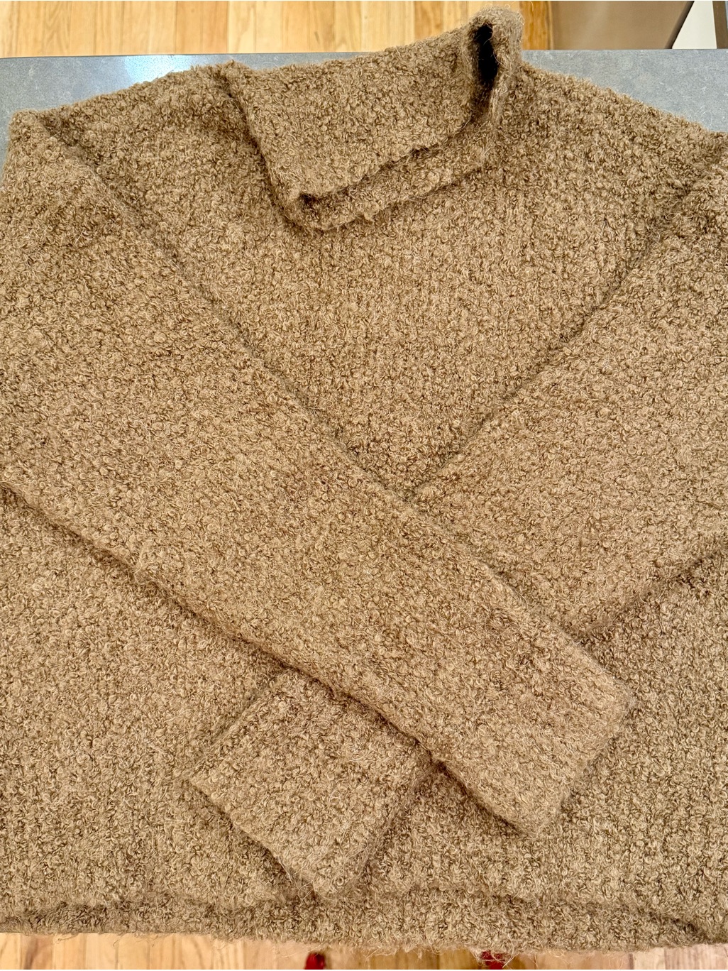 J. Crew Soft Boucle Honey Brown Turtleneck Sweater